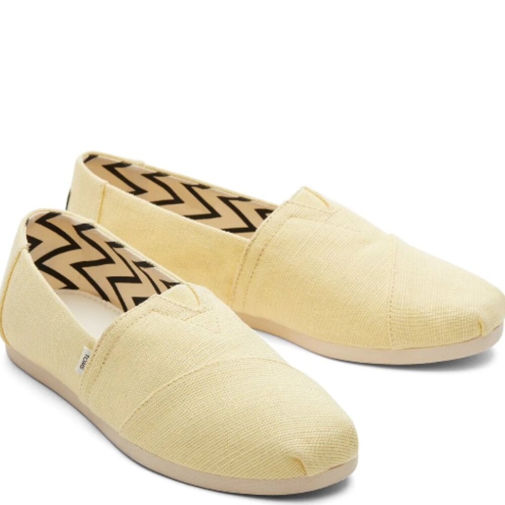 [NWT] TOMS Alpargata Slip On Shoes Heritage Canvas - Banana Yellow